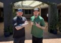 Joel and Benji Madden from Good Charlotte at the Royal Fremantle Golf Club.