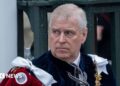 Andrew Mountbatten-Windsor pictured during the Coronation of King Charles III at Westminster Abbey in 2023