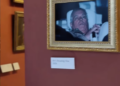 Andrew Mountbatten-Windsor's photo hanging in the Louvre