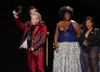 John Leopold, from left, Kam Franklin, and A.J. Haynes accept the award for best regional roots music album for “A Tribute to the King of Zydeco” during the 68th annual Grammy Awards on Sunday, Feb. 1, 2026, in Los Angeles. (AP Photo/Chris Pizzello)