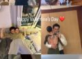 Collage of personal moments shared on social media, including Valentine's Day celebration.