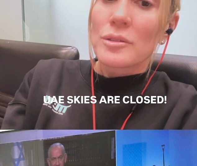 Israeli socialite Hofit Golan (pictured) and British TV stars Vicky Pattison and Laura Anderson are among the celebrities and influencers currently caught up in the Iranian missile strikes on Dubai's famous Palm Jumeirah