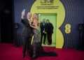 Holographic film fans interview stars at red carpet event