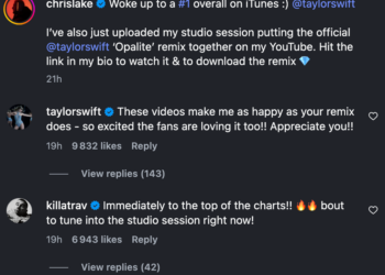 Travis Kelce and Taylor Swift's comments on Chris Lake's post