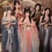 A group of live-streaming dancers dressed in silky traditional-style costumes. Photo: YouTube