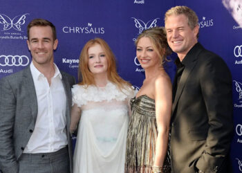 James Van Der Beek, Kimberly Van Der Beek, Rebecca Gayheart, and Eric Dane arrive at the 13th annual Chrysalis Butterfly Ball on June 7, 2014, in Los Angeles Amanda Edwards/WireImage