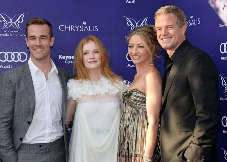 James Van Der Beek, Kimberly Van Der Beek, Rebecca Gayheart, and Eric Dane arrive at the 13th annual Chrysalis Butterfly Ball on June 7, 2014, in Los Angeles Amanda Edwards/WireImage