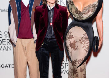 Max Muniz, Emme Muniz, and Jennifer Lopez attend the "Kiss of the Spider Woman" New York Screening at The Shed on October 06, 2025, in New York City. (Photo by TheStewartofNY/WireImage)