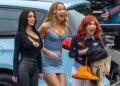 Kim Kardashian and Nikki Glaser seen filming 'The Fifth Wheel'