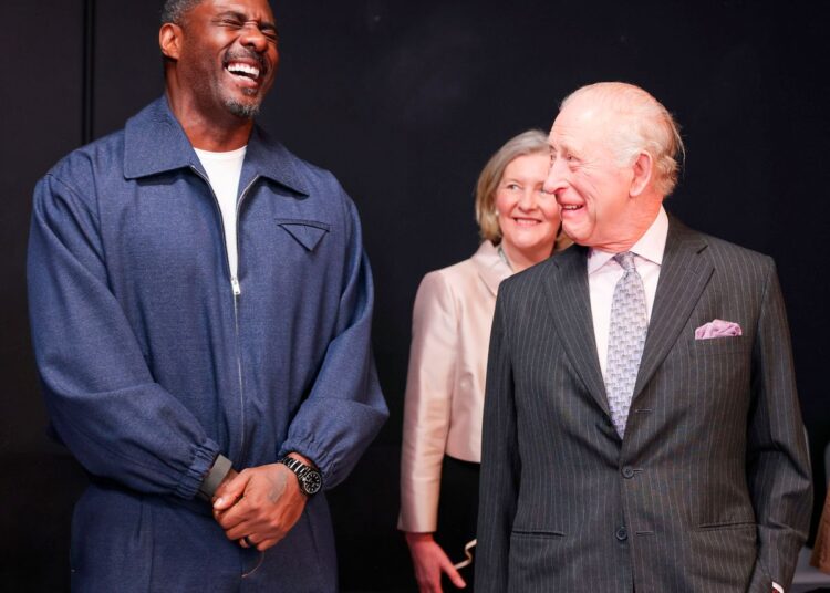 King Charles with Sir Idris Elba at Barking & Dagenham College's Rush Green Campus