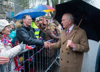 King Charles on a walkabout in Dedham today