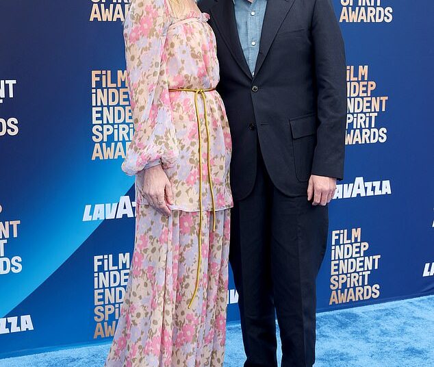 Kirsten Dunst, 43, put on a radiant display as she cozied up to husband Jesse Plemons, 37, at the 41st Annual Film Independent Spirit Awards on Sunday in Hollywood