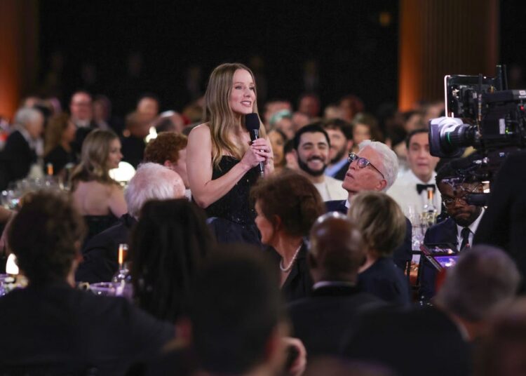 mandatory credit: photo by jay l. clendenin/shutterstock for sag (15148504af) kristen bell 31st screen actors guild awards, show, shrine auditorium, los angeles, california, usa 23 feb 2025