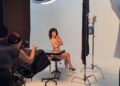 Lily poses during her photoshoot