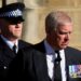 Andrew Mountbatten-Windsor attends Queen Elizabeth's funeral, in Edinburgh, Scotland, in 2022.