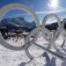 Olympic rings are seen ahead of an alpine ski women's downhill race, at the 2026 Winter Olympics, in Cortina d'Ampezzo, Italy, Sunday, Feb. 8, 2026. (AP Photo/Robert F. Bukaty)