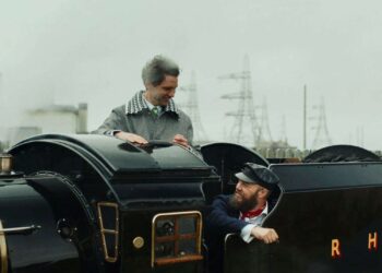 Singer MIKA with one of the omney Hythe and Dymchurch Railway drivers. Picture: Mika / Excuses For Love