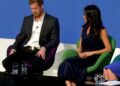During the first Royal Foundation Forum, Harry, now 41, made a facial expression of feigned disdain (pictured) when asked a 'part two' of the Heads Together mental health campaign