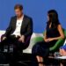 During the first Royal Foundation Forum, Harry, now 41, made a facial expression of feigned disdain (pictured) when asked a 'part two' of the Heads Together mental health campaign