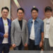 Officials pose for a photo at a Korea Music Copyright Association–Tencent Music meeting held in China on 2025. From left: Tsai Chun Pan, Group Vice President of Tencent Music, Kar Shun Pang, Executive Chairman of Tencent Music, Lee Soo-man, Key Producer and Visionary Leader at A2O Entertainment and Park Hak-gi, former Vice Chairman of the Korea Music Copyright Association. [KOREA MUSIC COPYRIGHT ASSOCIATION]