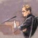 A court sketch shows Marius Borg Hoiby during the second day of the trial against him. Pic: Reuters
