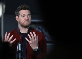 Juno Awards host Michael Buble speaks to media on March 28, 2025.