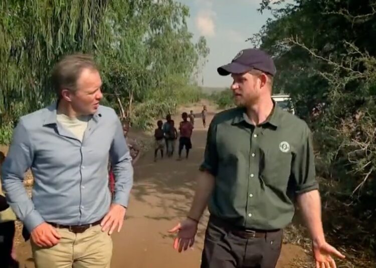 Prince Harry with ITV News anchor Tom Bradby