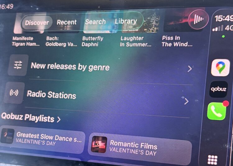 Qobuz CarPlay screenshot