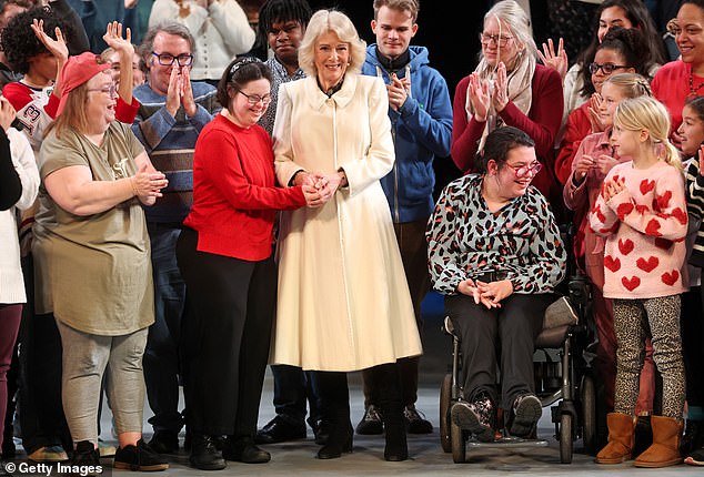 The Queen, 78, paid a visit to Bath's historic Theatre Royal where she watched part of the technical rehearsal for the community production of David Copperfield