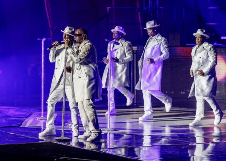 New Edition performs at the Kia Forum