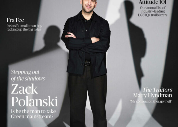 Zack Polanski on the cover of Attitude