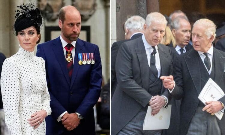 The Prince and Princess of Wales are standing strong with the king over Andrew Windsor's arrest.MEGA