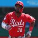 Aug 10, 2025; Pittsburgh, Pennsylvania, USA;  Cincinnati Reds designated hitter Miguel Andujar (38) circles the bases on a three run home run against the Pittsburgh Pirates during the third inning at PNC Park. Mandatory Credit: Charles LeClaire-Imagn Images