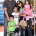 Steve Howey, Sarah Shahi, daughter Violet Moon Howey and sons William Wolf Howey and Knox Blue Howey attend the Premiere of 'Hotel Transylvania 3: Summer Vacation' on June 30, 2018 in Westwood, California. Axelle/Bauer-Griffin/FilmMagic