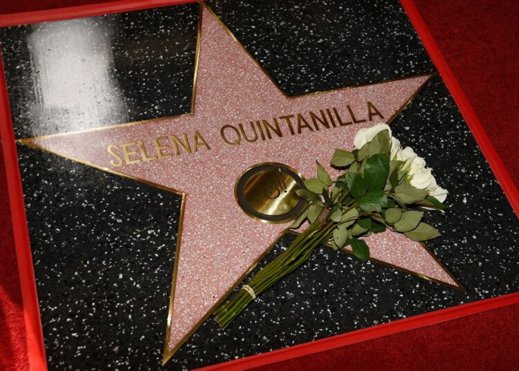 A star on the Hollywood Walk of Fame for the late singer Selena Quintanilla is pictured following a ceremony on Friday, Nov. 3, 2017, in Los Angeles. (Photo by Chris Pizzello/Invision/AP)