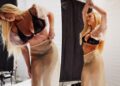 Sydney Sweeney shows off curvy figure in lacy bra and panty set from new lingerie line