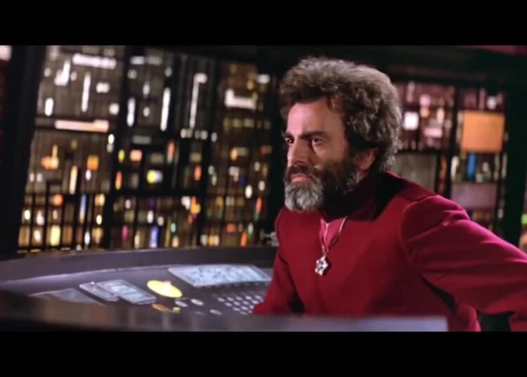 Screenshot from the 1979 sci-fi movie "The Black Hole"
