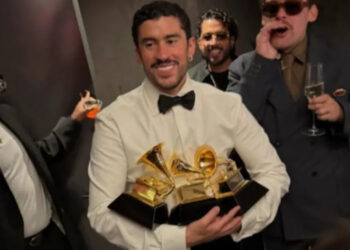 Bad Bunny posts a photo from Grammys night. Source: Bad Bunny (@badbunnypr) on Instagram.