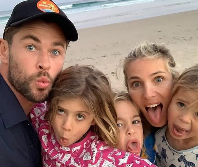 Rise of the celebrity 'Staddys': The Hollywood hunks who paused their careers to raise their children (Chris Hemsworth pictured with his wife Elsa Pataky and children)