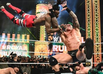 There was a surprising Iron Man in the men’s Royal Rumble match