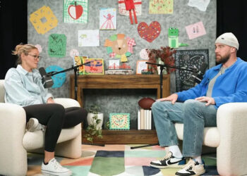 Kylie Kelce and Travis Kelce on 'Not Gonna Lie' on Friday, Feb. 6. Not Gonna Lie with Kylie Kelce/YouTube