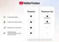 YouTube Premium Lite benefits chart