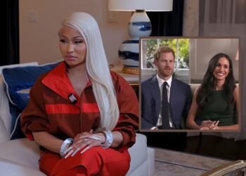 US rapper Nicki Minaj voiced her views about the split between Prince Harry, Meghan Markle and the rest of the Royal family in a podcast with Katie Miller
