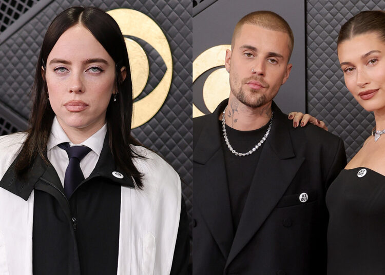 Billie Eilish and Justin and Hailey Bieber