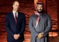 Prince William with Crown Prince Mohammed bin Salman in Saudi Arabia. Pic: Reuters