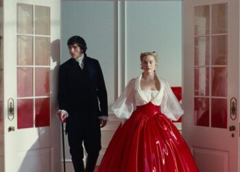 Jacob Elordi and Margot Robbie in "Wuthering Heights."