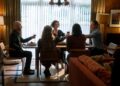 Ewen Bremner as Tommy, Eve Myles as Rebecca, Indira Varma as Fiona,Abigail Lawrie as Moira-Jane and Andrew Lincoln as John — 'Coldwater'