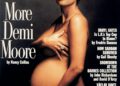 Cover of Vanity Fair magazine (August 1991) featuring Demi Moore, nude and visibly pregnant, holding her belly with one arm across her chest. Large text reads: "More Demi Moore" and several article headlines are listed.