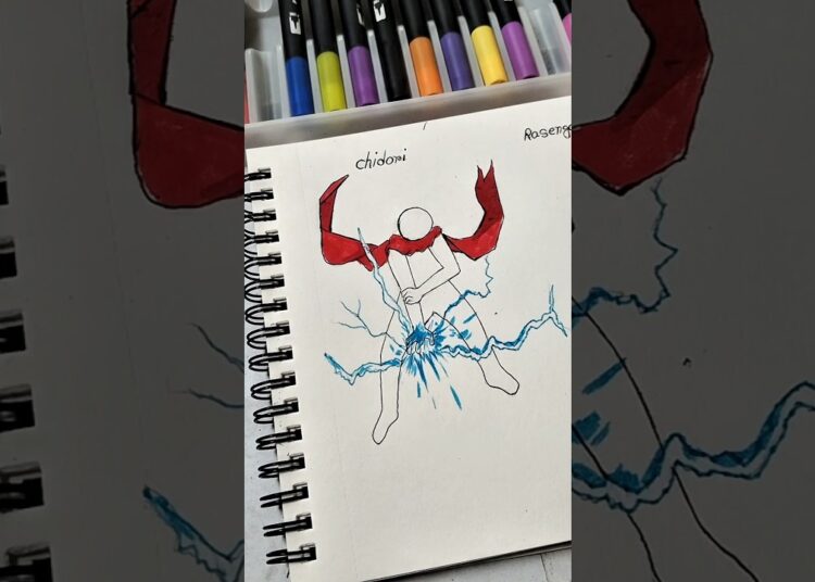 How to draw stickman with (Chidori, Rasengan) #stickman #howtodraw #shorts #artist