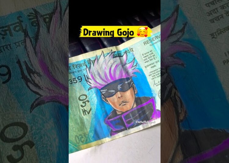 Real Or Fake Note 💀 Gojo #shorts #trend #viral #artist #anime